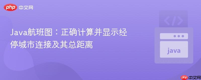Java航班图:正确计算并显示经停城市连接及其总距离