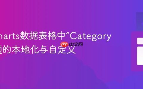 Highcharts数据表格中“Category”列标题的本地化与自定义