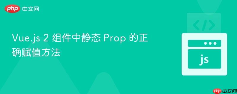 Vue.js 2 组件中静态 Prop 的正确赋值方法