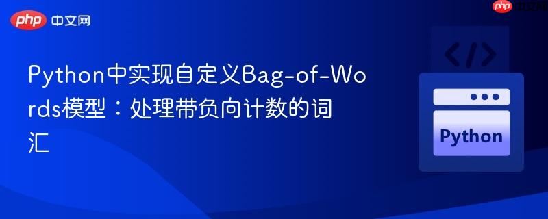 Python中实现自定义Bag-of-Words模型:处理带负向计数的词汇