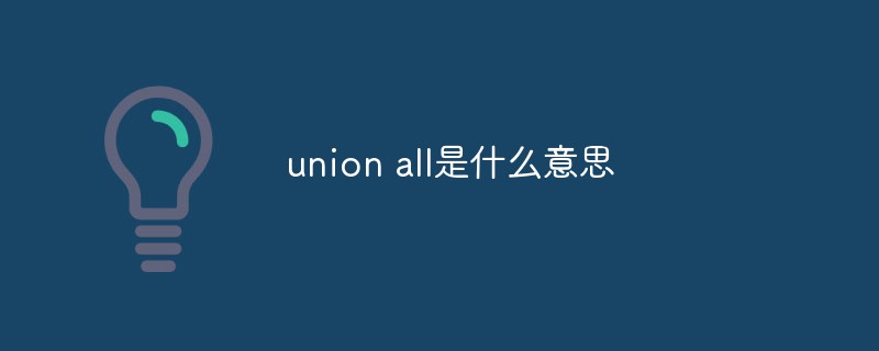 union all是什么意思