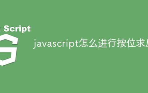 javascript怎么进行按位求反