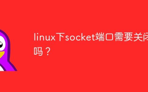 linux下socket端口需要关闭吗？