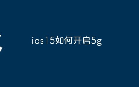 ios15如何开启5g