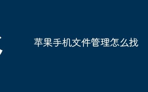 苹果手机文件管理怎么找