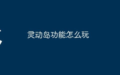 灵动岛功能怎么玩