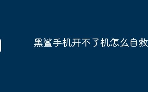 黑鲨手机开不了机怎么自救