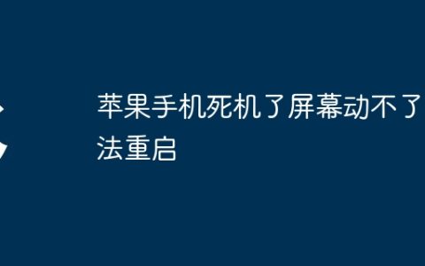 苹果手机死机了屏幕动不了无法重启
