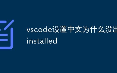 vscode设置中文为什么没出现installed
