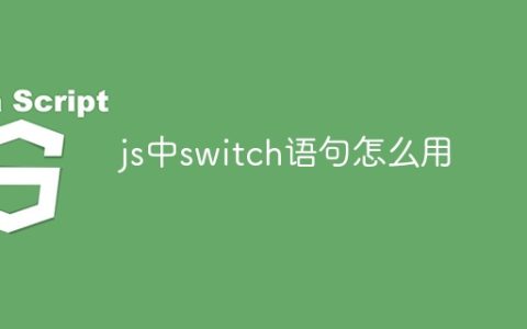 js中switch语句怎么用