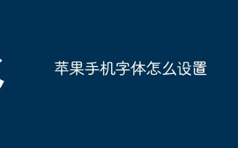 苹果手机字体怎么设置