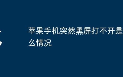 苹果手机突然黑屏打不开是什么情况