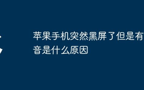 苹果手机突然黑屏了但是有声音是什么原因
