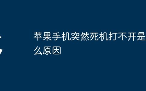 苹果手机突然死机打不开是什么原因