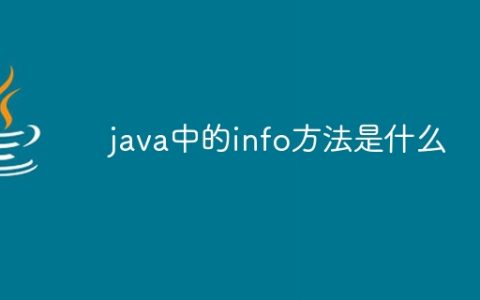 java中的info方法是什么