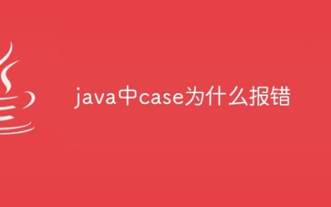 java中case为什么报错