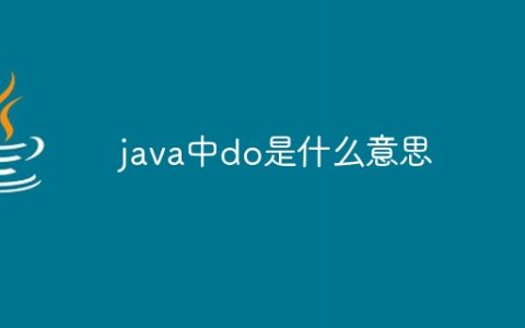 java中do是什么意思