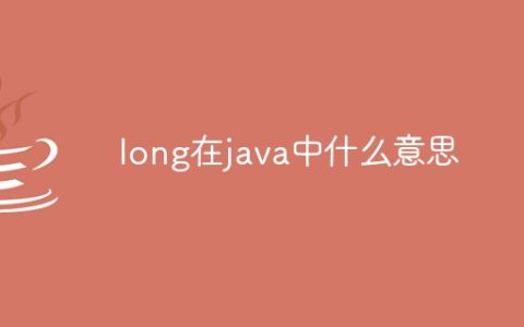 long在java中什么意思