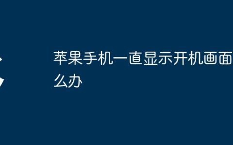 苹果手机一直显示开机画面怎么办