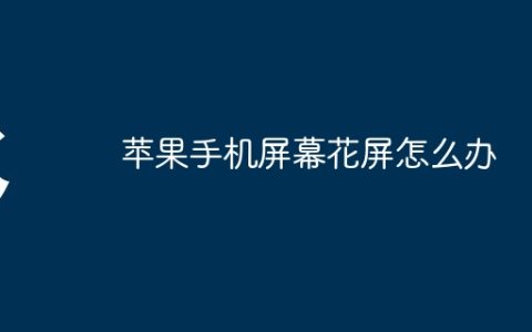 苹果手机屏幕花屏怎么办