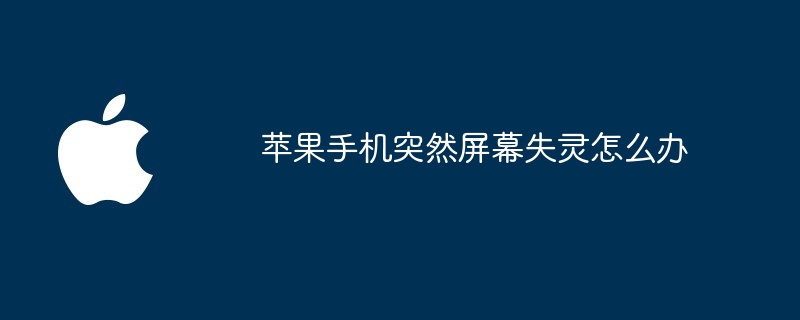 苹果手机突然屏幕失灵怎么办