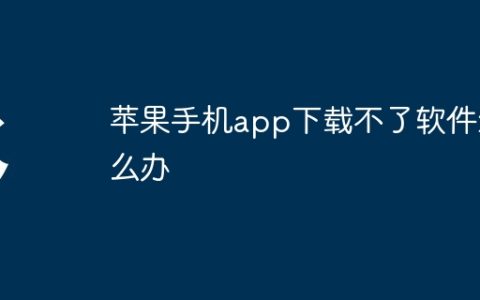 苹果手机app下载不了软件怎么办