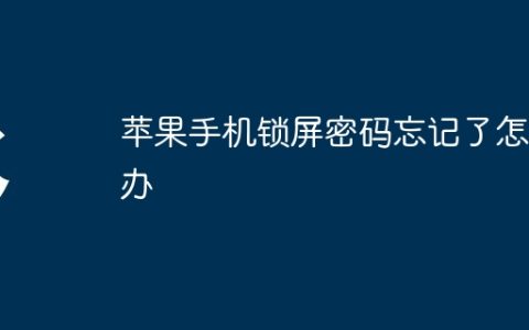 苹果手机锁屏密码忘记了怎么办
