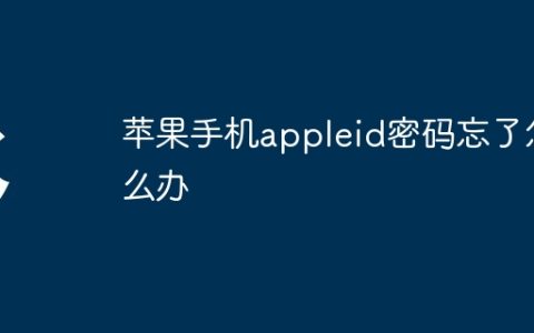 苹果手机appleid密码忘了怎么办