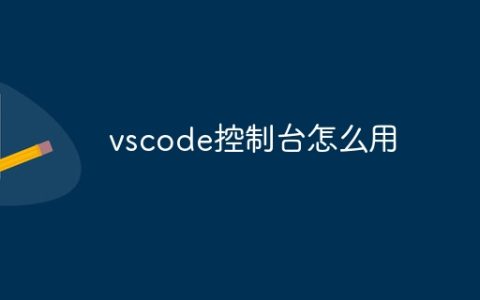 vscode控制台怎么用