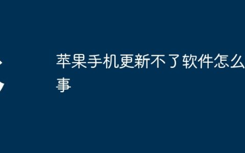 苹果手机更新不了软件怎么回事