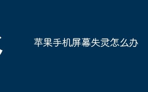 苹果手机屏幕失灵怎么办