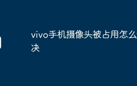 vivo手机摄像头被占用怎么解决