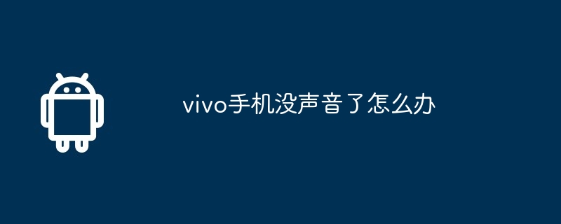 vivo手机没声音了怎么办