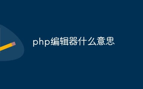 php编辑器什么意思