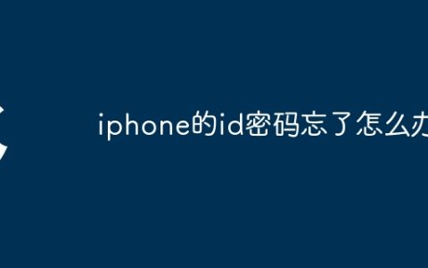 iphone的id密码忘了怎么办