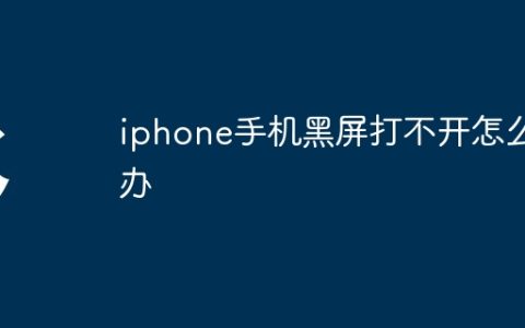 iphone手机黑屏打不开怎么办