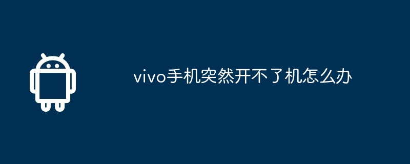 vivo手机突然开不了机怎么办
