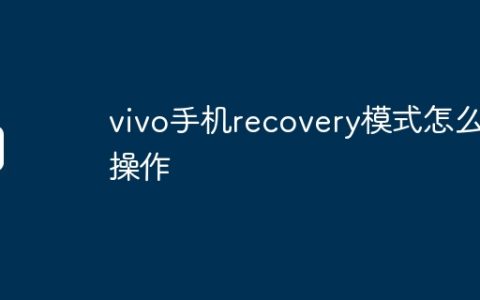 vivo手机recovery模式怎么操作