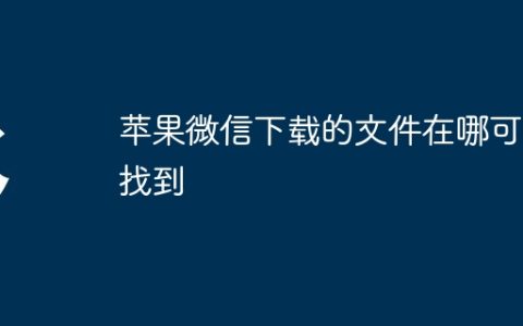 苹果微信下载的文件在哪可以找到