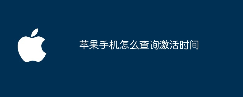 苹果手机怎么查询激活时间