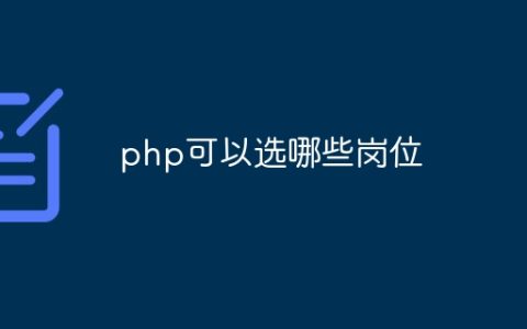 php可以选哪些岗位