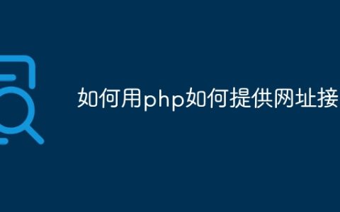 如何用php如何提供网址接口