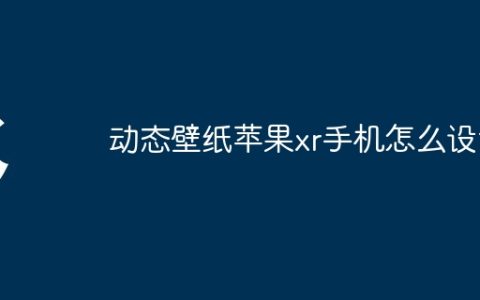 动态壁纸苹果xr手机怎么设置