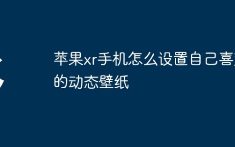 苹果xr手机怎么设置自己喜欢的动态壁纸