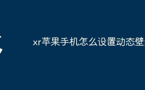 xr苹果手机怎么设置动态壁纸