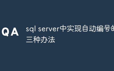 sql server中实现自动编号的三种办法