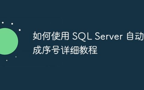 如何使用 SQL Server 自动生成序号详细教程