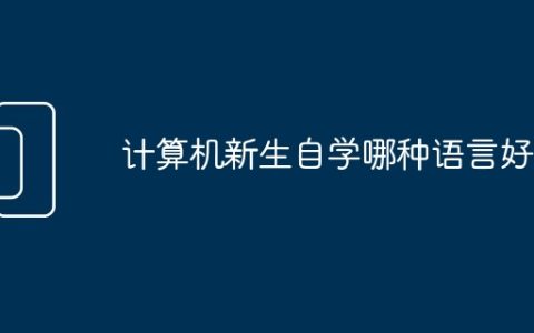 计算机新生自学哪种语言好