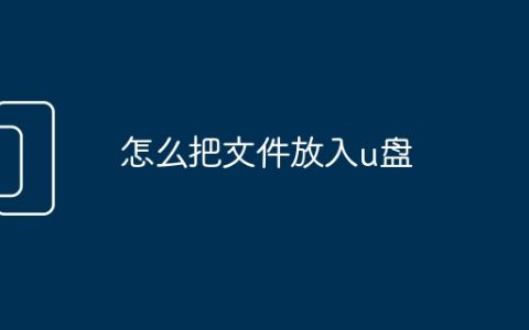 怎么把文件放入u盘