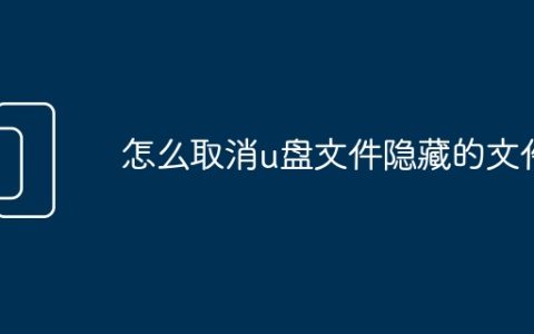 怎么取消u盘文件隐藏的文件